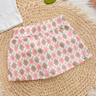 Conj. Blusa Manga Longa The Best Day e Short Saia Losango - Off White